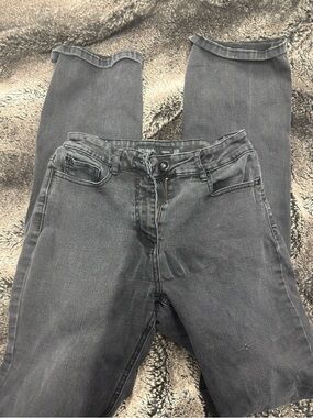 long tall sally Women's Straight Leg Jeans in Washed Black